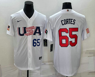 Men's USA Baseball #65 Nestor Cortes Number 2023 White World Classic Stitched Jersey,We sell and wholesale Men's USA Baseball #65 Nestor Cortes Number 2023 White World Classic Stitched Jersey on line form chian!
